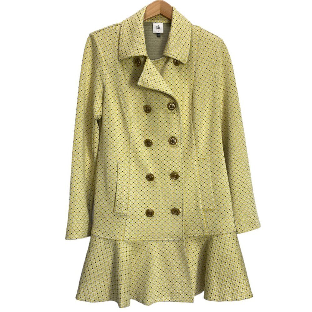CAbi Hobnob Topper Yellow Coat Dress